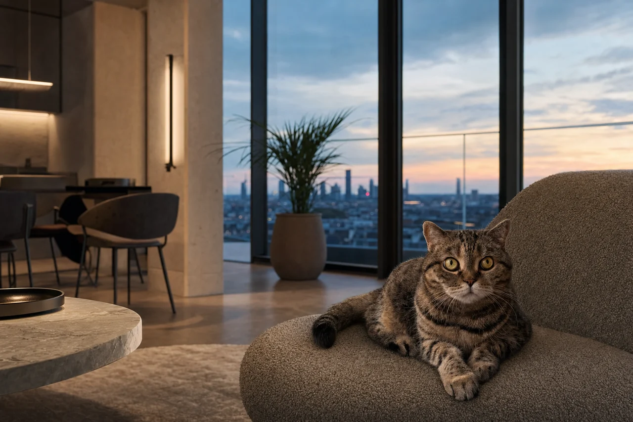 Die NOVORA Hauskatze in einer fertiggestellten Wiener Wohnung